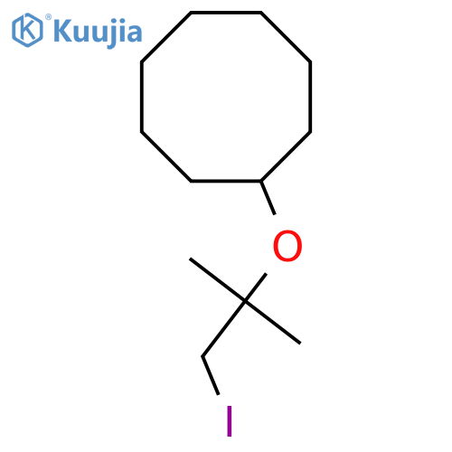 (1-iodo-2-methylpropan-2-yl)oxycyclooctane structure