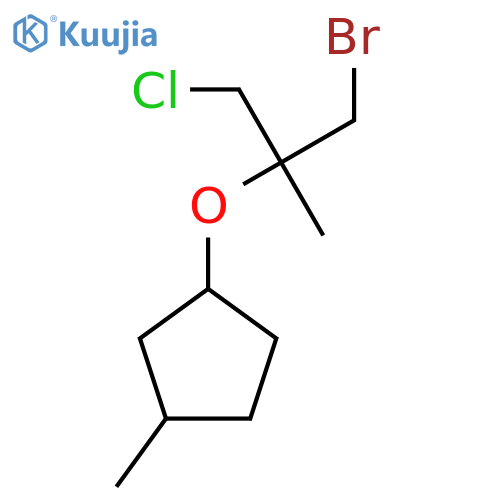 1-(1-bromo-3-chloro-2-methylpropan-2-yl)oxy-3-methylcyclopentane structure