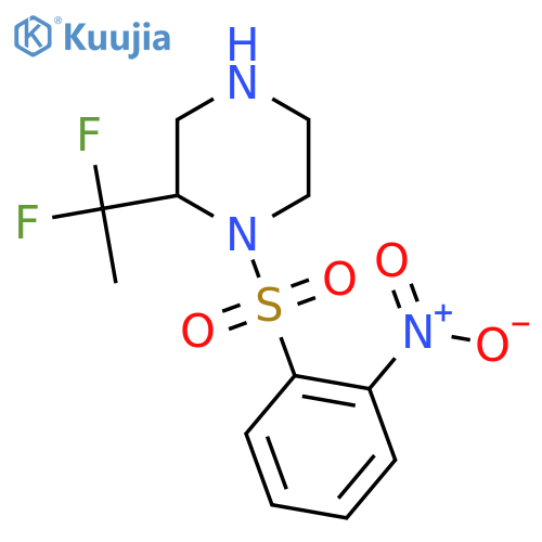 2-(1,1-Difluoroethyl)-1-(2-nitrobenzenesulfonyl)piperazine structure