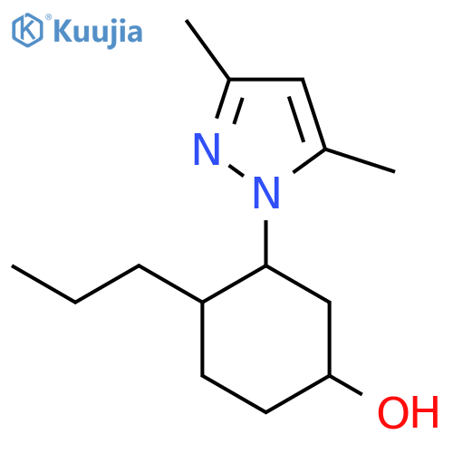 3-(3,5-dimethyl-1H-pyrazol-1-yl)-4-propylcyclohexan-1-ol structure