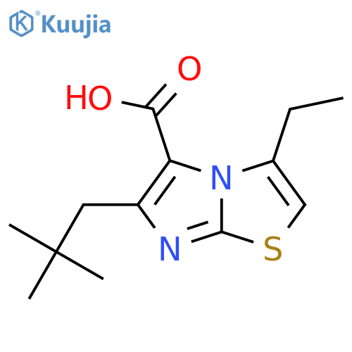 6-(2,2-dimethylpropyl)-3-ethylimidazo2,1-b1,3thiazole-5-carboxylic acid structure