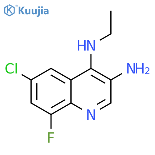 3,4-Quinolinediamine, 6-chloro-N4-ethyl-8-fluoro- structure