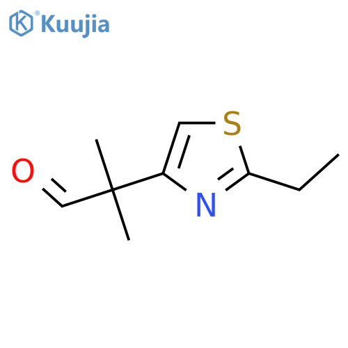 2-(2-ethyl-1,3-thiazol-4-yl)-2-methylpropanal structure