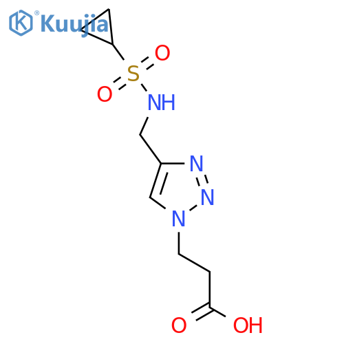 3-4-(cyclopropanesulfonamidomethyl)-1H-1,2,3-triazol-1-ylpropanoic acid structure