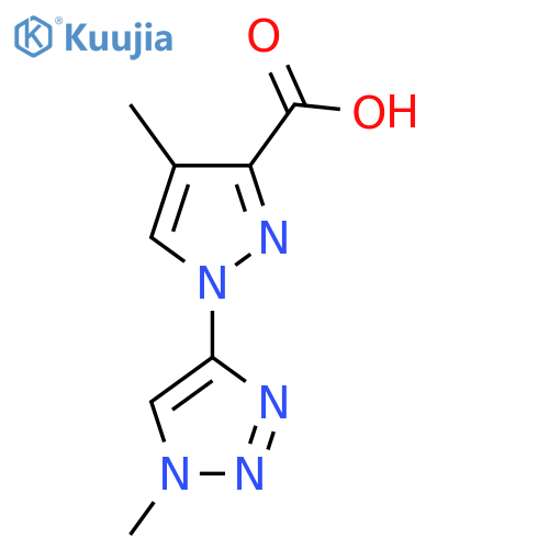 4-methyl-1-(1-methyl-1H-1,2,3-triazol-4-yl)-1H-pyrazole-3-carboxylic acid structure