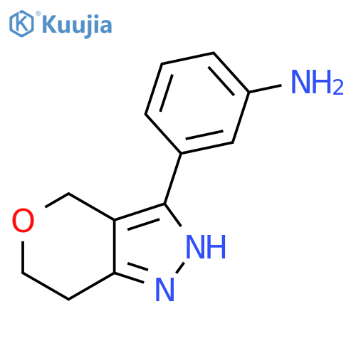 3-{2H,4H,6H,7H-pyrano[4,3-c]pyrazol-3-yl}aniline structure