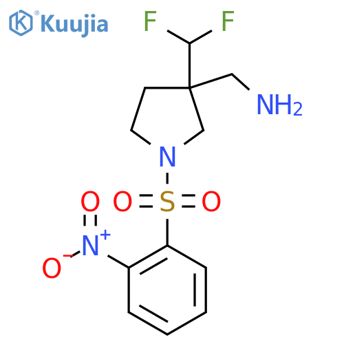 1-[3-(Difluoromethyl)-1-(2-nitrobenzenesulfonyl)pyrrolidin-3-yl]methanamine structure