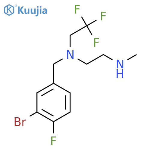 (3-bromo-4-fluorophenyl)methyl2-(methylamino)ethyl(2,2,2-trifluoroethyl)amine structure
