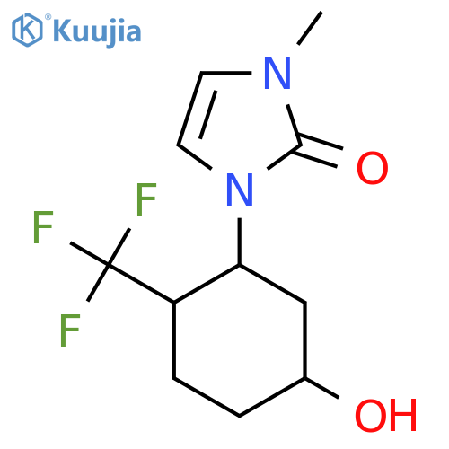 1-[5-hydroxy-2-(trifluoromethyl)cyclohexyl]-3-methyl-2,3-dihydro-1H-imidazol-2-one structure