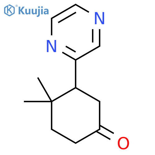 4,4-Dimethyl-3-(pyrazin-2-yl)cyclohexan-1-one structure