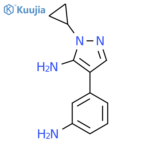 4-(3-aminophenyl)-1-cyclopropyl-1H-pyrazol-5-amine structure