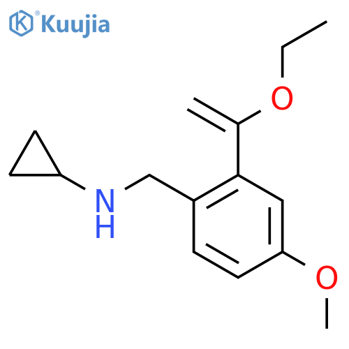 N-{[2-(1-ethoxyethenyl)-4-methoxyphenyl]methyl}cyclopropanamine structure