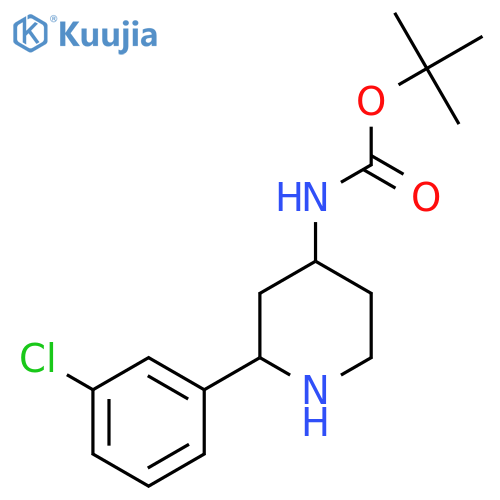 tert-butyl N-[2-(3-chlorophenyl)piperidin-4-yl]carbamate structure