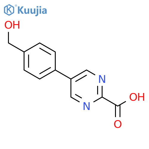 5-[4-(Hydroxymethyl)phenyl]pyrimidine-2-carboxylic acid structure