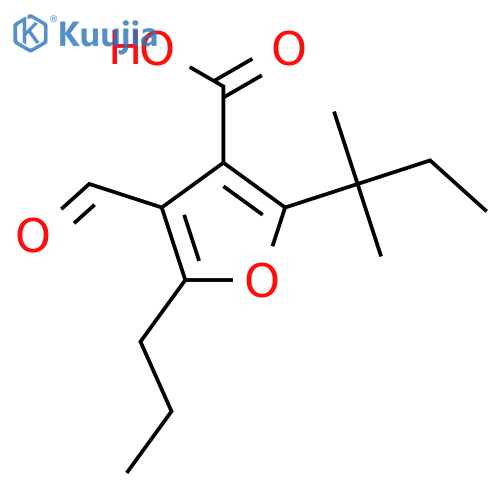 4-Formyl-2-(2-methylbutan-2-yl)-5-propylfuran-3-carboxylic acid structure