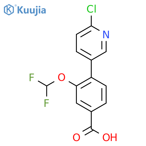 4-(6-chloropyridin-3-yl)-3-(difluoromethoxy)benzoic acid structure