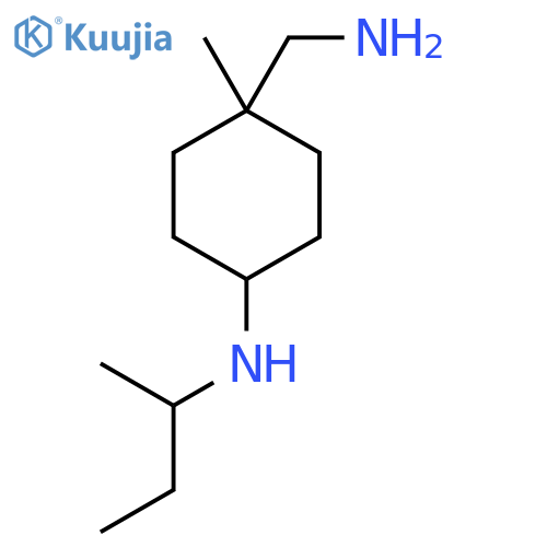 4-(aminomethyl)-N-(butan-2-yl)-4-methylcyclohexan-1-amine structure