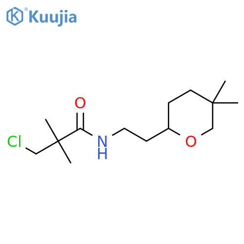 3-chloro-N-[2-(5,5-dimethyloxan-2-yl)ethyl]-2,2-dimethylpropanamide structure