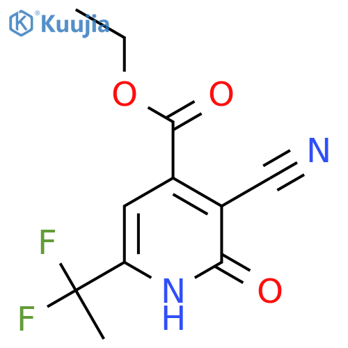 Ethyl 3-cyano-6-(1,1-difluoroethyl)-2-hydroxypyridine-4-carboxylate structure