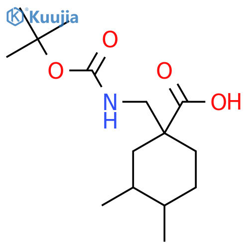 1-({(tert-butoxy)carbonylamino}methyl)-3,4-dimethylcyclohexane-1-carboxylic acid structure