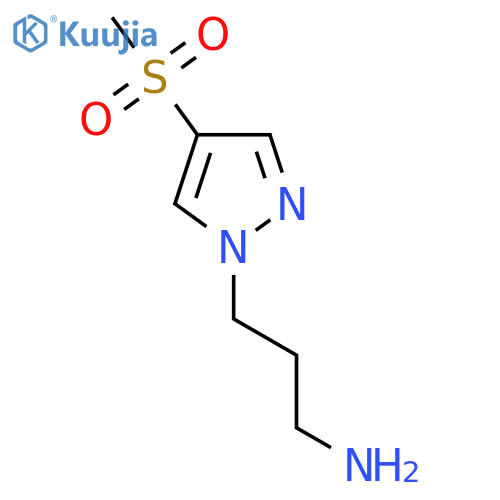 3-(4-methanesulfonyl-1H-pyrazol-1-yl)propan-1-amine structure