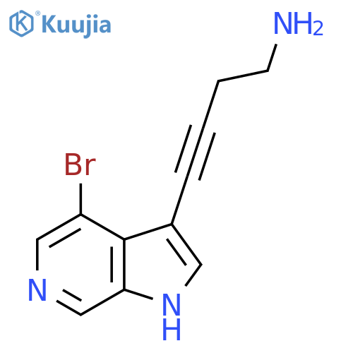 4-{4-bromo-1H-pyrrolo2,3-cpyridin-3-yl}but-3-yn-1-amine structure