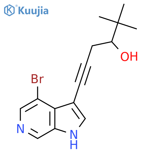 6-{4-bromo-1H-pyrrolo2,3-cpyridin-3-yl}-2,2-dimethylhex-5-yn-3-ol structure