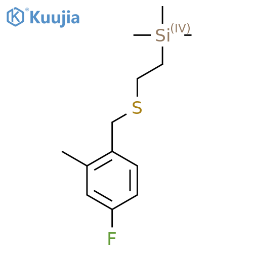 (2-{(4-fluoro-2-methylphenyl)methylsulfanyl}ethyl)trimethylsilane structure