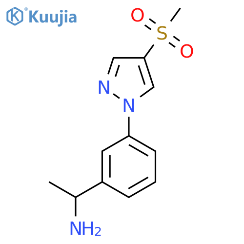 1-3-(4-methanesulfonyl-1H-pyrazol-1-yl)phenylethan-1-amine structure