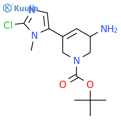 tert-butyl 3-amino-5-(2-chloro-1-methyl-1H-imidazol-5-yl)-1,2,3,6-tetrahydropyridine-1-carboxylate structure