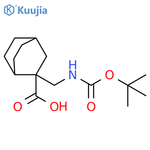 2-({(tert-butoxy)carbonylamino}methyl)bicyclo2.2.2octane-2-carboxylic acid structure