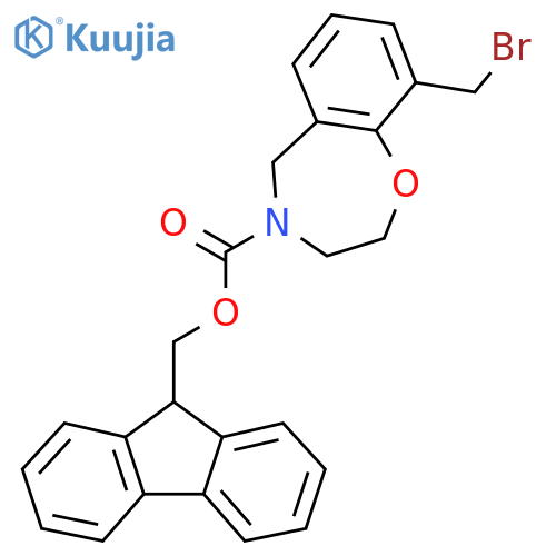 (9H-fluoren-9-yl)methyl 9-(bromomethyl)-2,3,4,5-tetrahydro-1,4-benzoxazepine-4-carboxylate structure