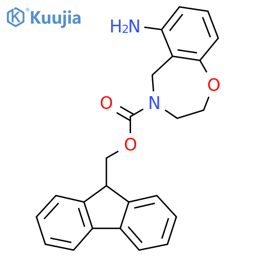 (9H-fluoren-9-yl)methyl 6-amino-2,3,4,5-tetrahydro-1,4-benzoxazepine-4-carboxylate structure