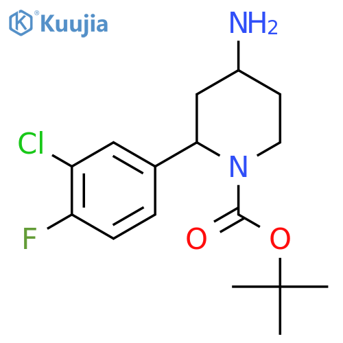 Tert-butyl 4-amino-2-(3-chloro-4-fluorophenyl)piperidine-1-carboxylate structure