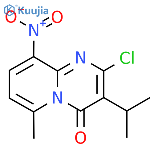 2-chloro-6-methyl-9-nitro-3-(propan-2-yl)-4H-pyrido1,2-apyrimidin-4-one structure