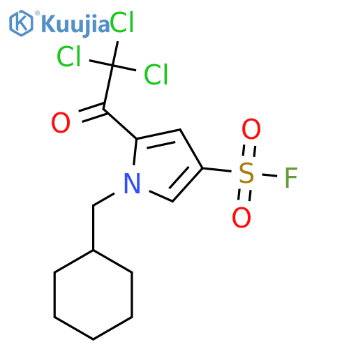 1-(cyclohexylmethyl)-5-(2,2,2-trichloroacetyl)-1H-pyrrole-3-sulfonyl fluoride structure
