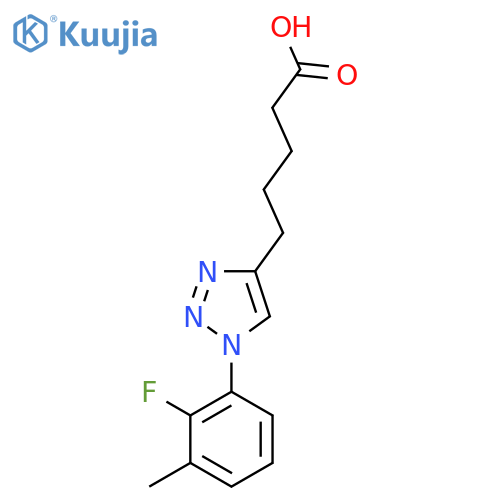 5-1-(2-fluoro-3-methylphenyl)-1H-1,2,3-triazol-4-ylpentanoic acid structure