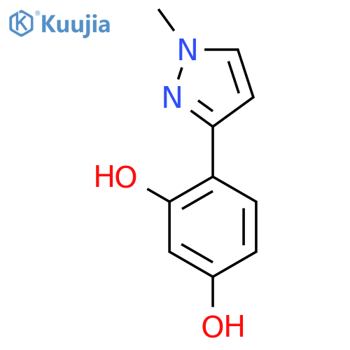 4-(1-methyl-1H-pyrazol-3-yl)benzene-1,3-diol structure