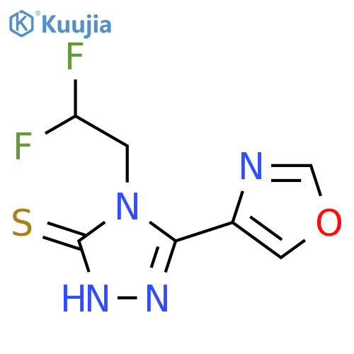 4-(2,2-difluoroethyl)-3-(1,3-oxazol-4-yl)-1H-1,2,4-triazole-5-thione structure