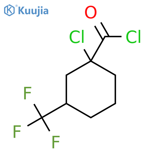 1-chloro-3-(trifluoromethyl)cyclohexane-1-carbonyl chloride structure