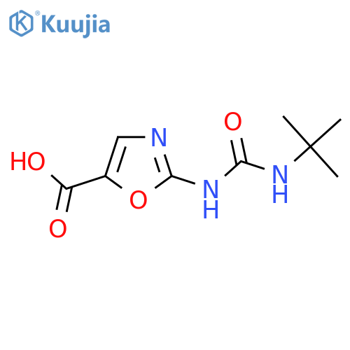 2-(tert-butylcarbamoyl)amino-1,3-oxazole-5-carboxylic acid structure