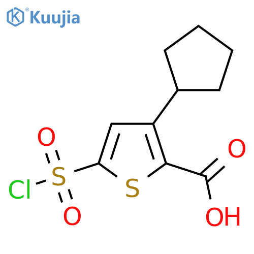 5-(Chlorosulfonyl)-3-cyclopentylthiophene-2-carboxylic acid structure