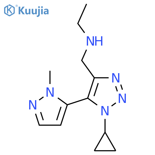 {1-cyclopropyl-5-(1-methyl-1H-pyrazol-5-yl)-1H-1,2,3-triazol-4-ylmethyl}(ethyl)amine structure