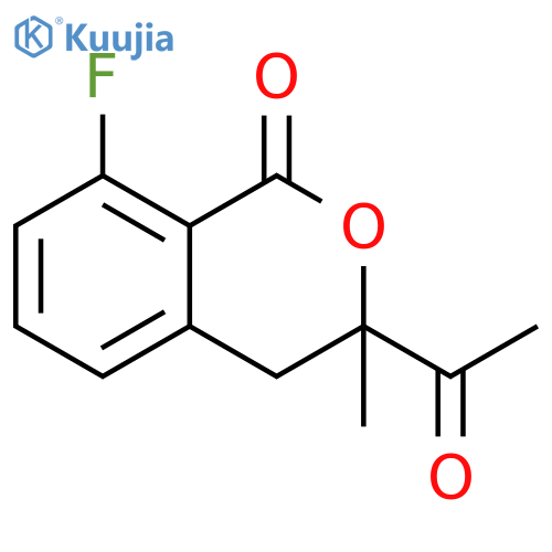 1H-2-Benzopyran-1-one, 3-acetyl-8-fluoro-3,4-dihydro-3-methyl- structure
