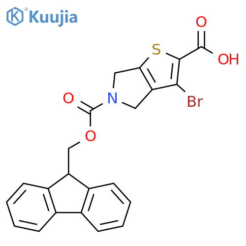 3-bromo-5-{[(9H-fluoren-9-yl)methoxy]carbonyl}-4H,5H,6H-thieno[2,3-c]pyrrole-2-carboxylic acid structure