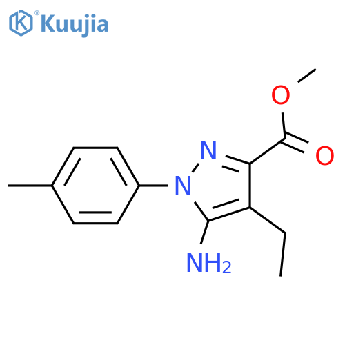 methyl 5-amino-4-ethyl-1-(4-methylphenyl)-1H-pyrazole-3-carboxylate structure