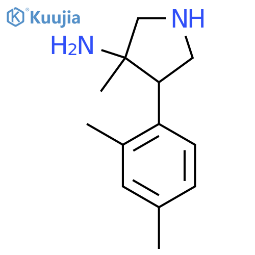 4-(2,4-Dimethylphenyl)-3-methylpyrrolidin-3-amine structure