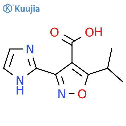 3-(1H-imidazol-2-yl)-5-(propan-2-yl)-1,2-oxazole-4-carboxylic acid structure