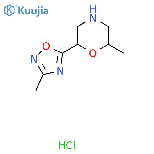 2-Methyl-6-(3-methyl-1,2,4-oxadiazol-5-yl)morpholine hydrochloride structure