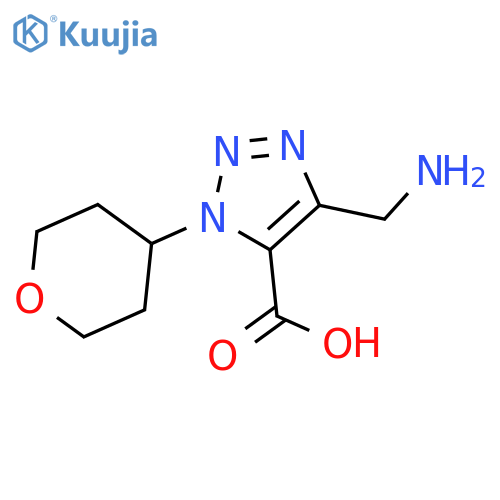 4-(aminomethyl)-1-(oxan-4-yl)-1H-1,2,3-triazole-5-carboxylic acid structure